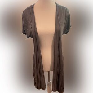 Eyelash Couture Gray Women’s Cover Up Blouse with Lace Back Detail Size Small